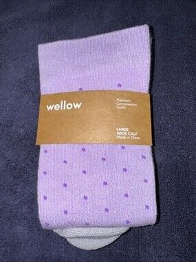 Wellow Unisex Premium Large Wide Calf Compression Socks W10-W12, M9.5-M13